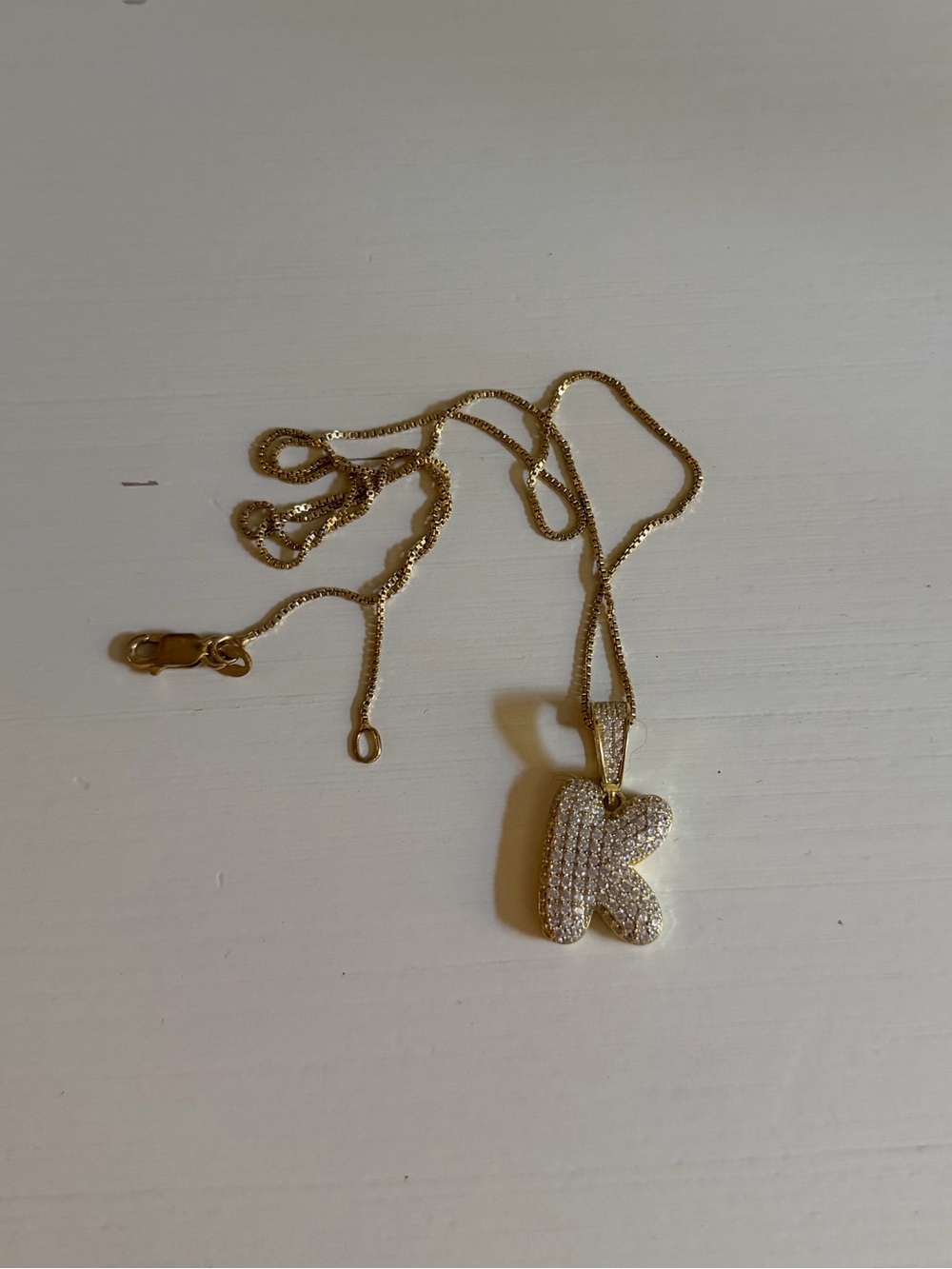 EP JEWELS CZ BUBBLE LETTER NECKLACE